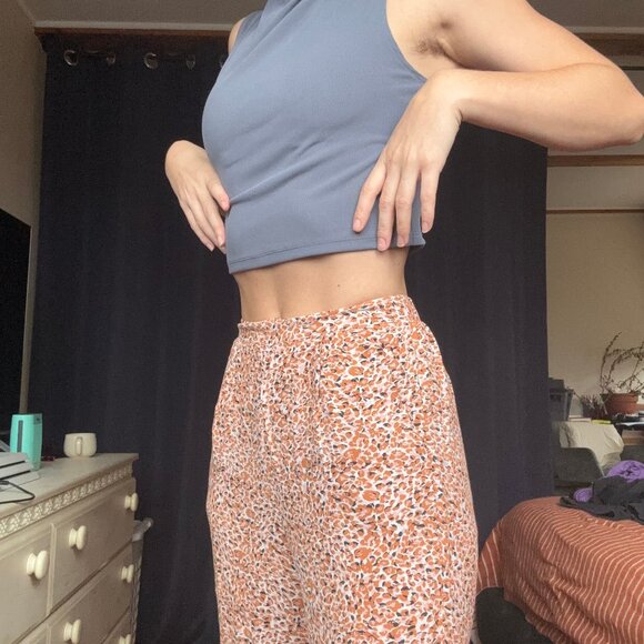 MINKPINK Animal Print Straight Leg Pants in Cream, Pink and Brown - Picture 6 of 7